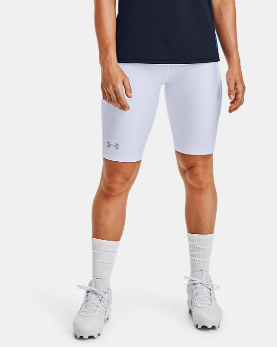 Women's UA Softball Slider Shorts, White, pdpMainDesktop image number 1